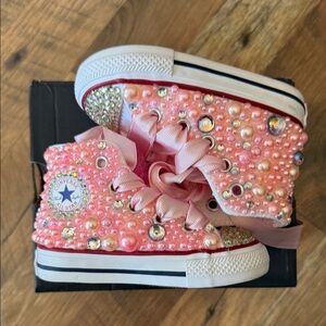 Converse Pink Gem and Pearl High-Tops (Custom)